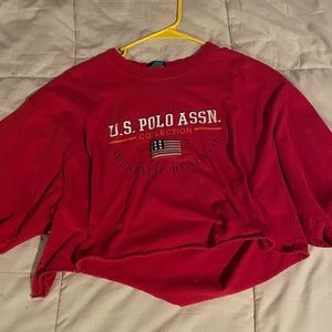 Oversized Vintage Polo Red Cropped Tee